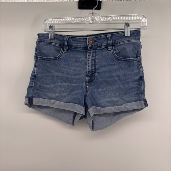 Pacsun High Rise Super Stretch Shortie Denim Shorts Women's Size 27 Blue - Picture 1 of 6